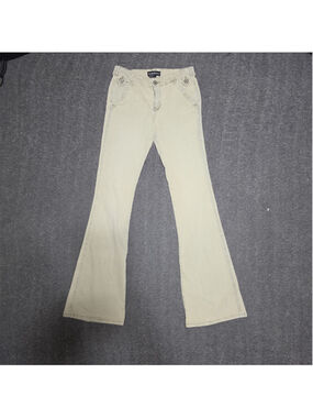 Vintage Misdemeanor Y2K Tan Khaki Low Rise Flare Jeans Size 5